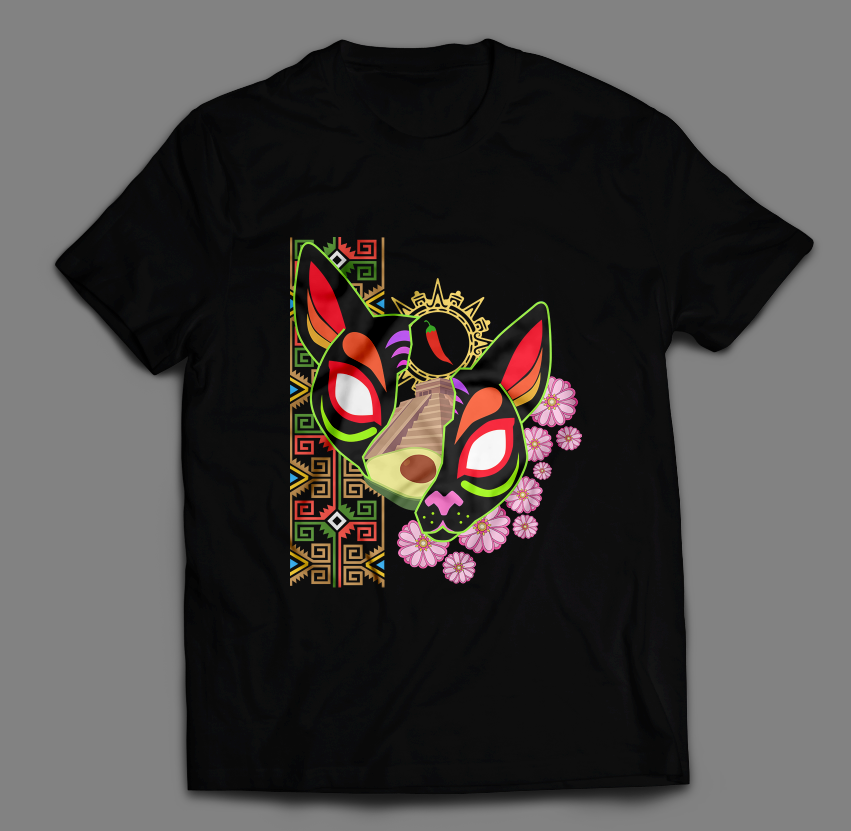 Camiseta Kitsune Raíces Mexicanas furry algodón 100%
